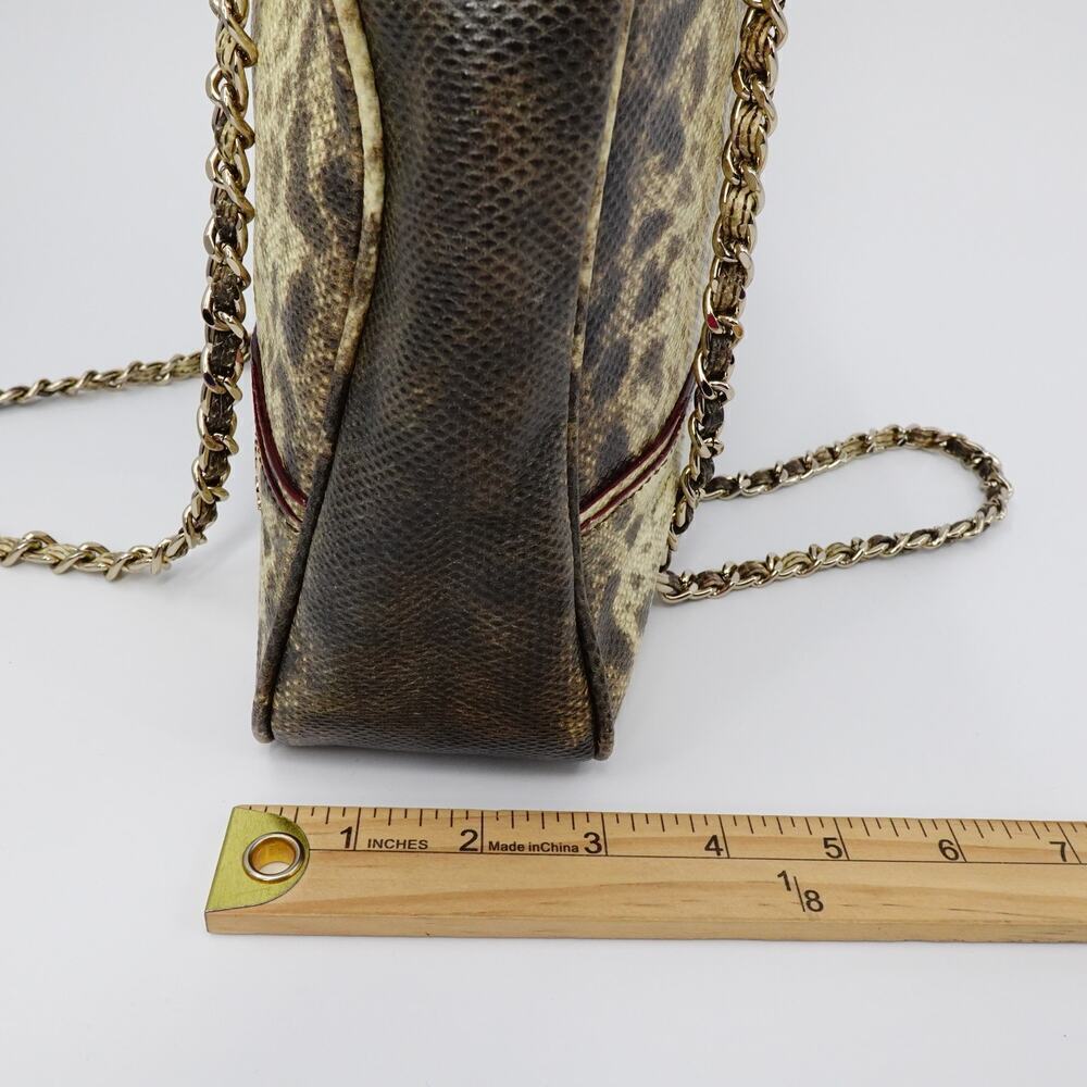 Tre Vero Karung Chain Shoulder Bag Womens Brown Animal Print 80s Retro - Picture 12 of 16
